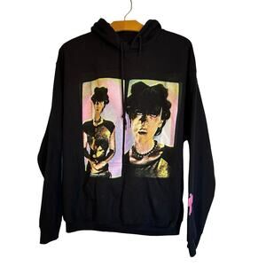 Official Billie Eilish Updo Portrait Hoodie Black Sweatshirt Merch Grunge Size L